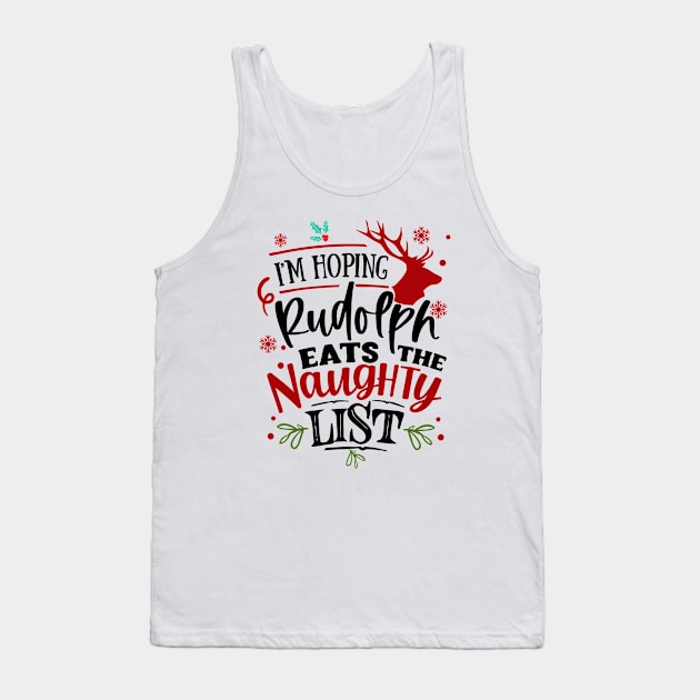 Funny Naughty List Christmas Graphic Xmas Tank Top by alcoshirts